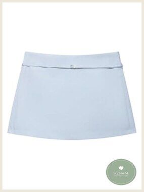 Low Rise Mini Skort Zip Up A Line Belted Skirt Shorts
